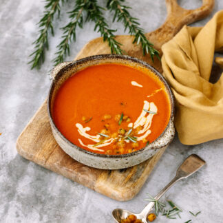 Carrot, Tahini & Rosemary Soup